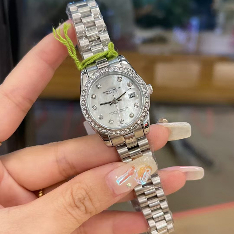 Trendy Women's Watch with Fashionable Casual Style, Diamond-Studded, 28mm Solid Steel Band, Quartz Student Watch Trendy Women's Watch with Fashionable Casual Style, Diamond-Studded, 28mm Solid Steel Band, Quartz Student Watch