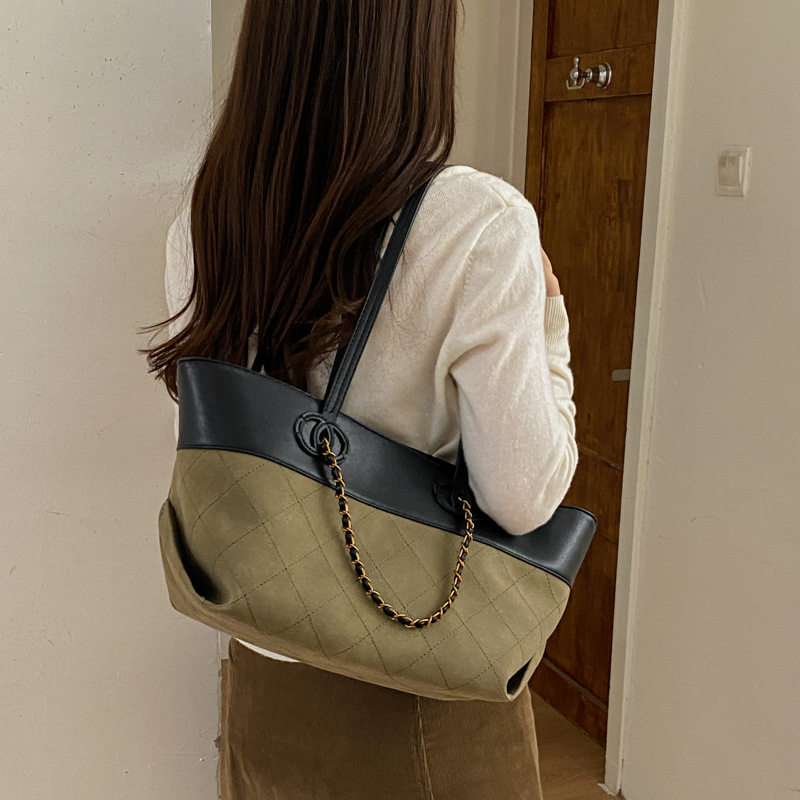 Túi tote nữ da PU cao cấp thiết kế tối giản dáng shopping bag dung lượng lớn đi làm — Màu vàng nâu không có mặt dây chuyền, Màu xanh lá cây không có mặt dây chuyền, Màu xám không có mặt dây chuyền, kaki không có mặt dây chuyền chi tiết 27