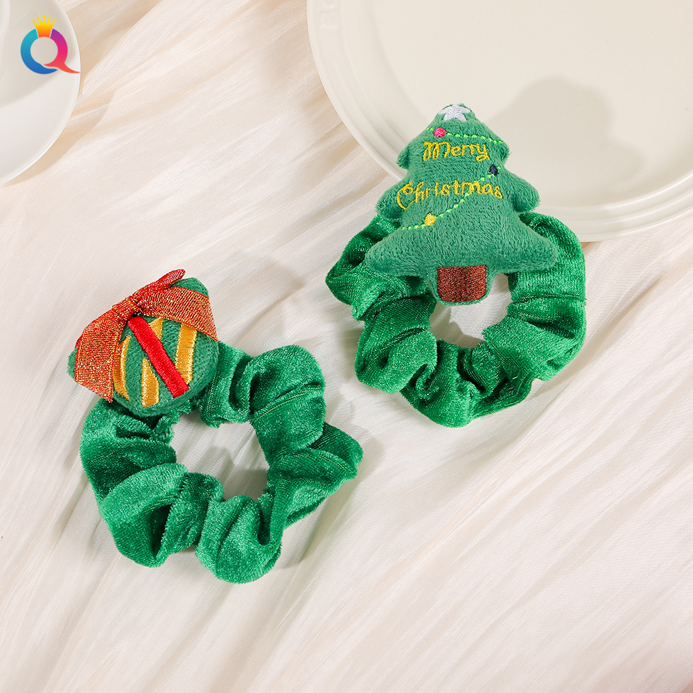 Christmas gift Christmas headdress plush large hair band high-grade hair tie ins large ring_voghion.com