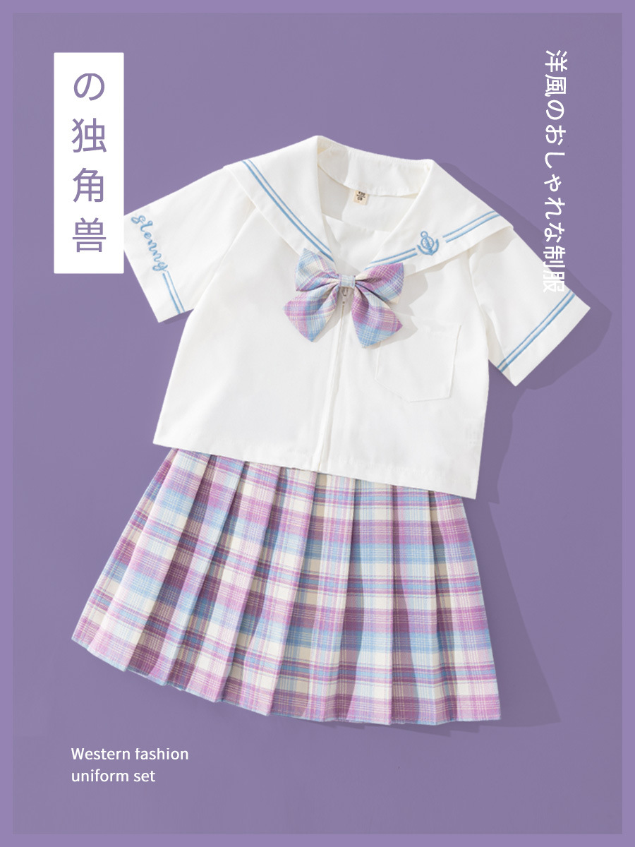 jk水手服套装少女制服裙子正版女童儿童学院风小学生全套秋装夏季