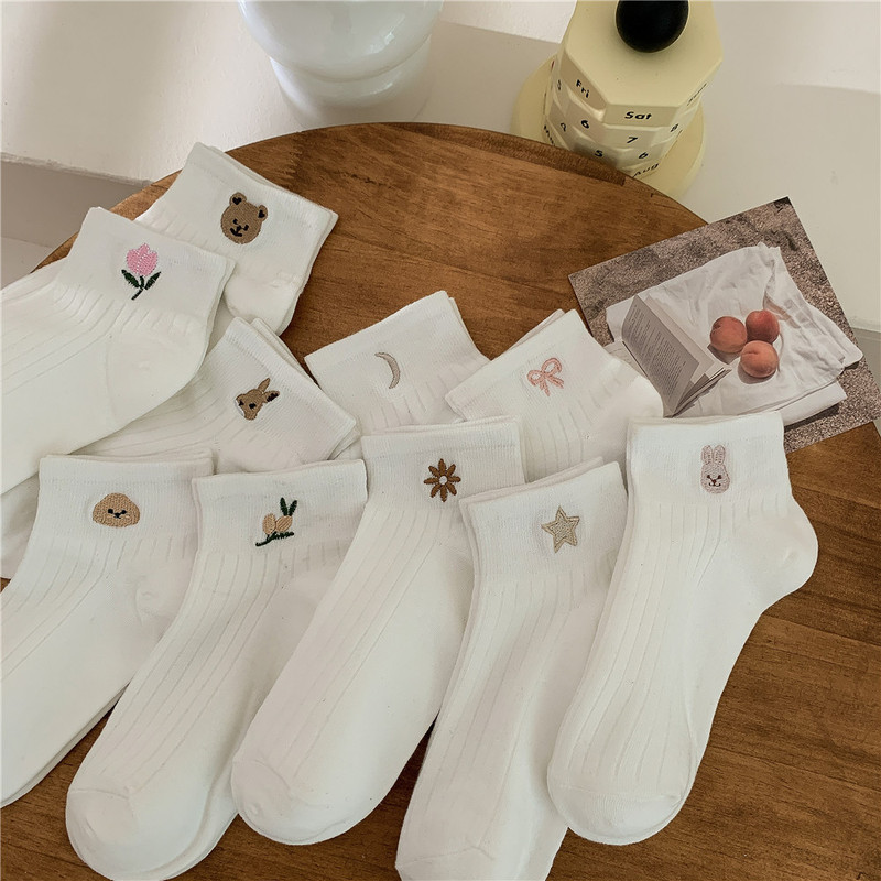 Fashionable Summer Women's Boat Socks Socks Women's Short Socks Ins Trendy Cotton Summer Thin Cartoon Low-side Shallow-vat Boat Socks