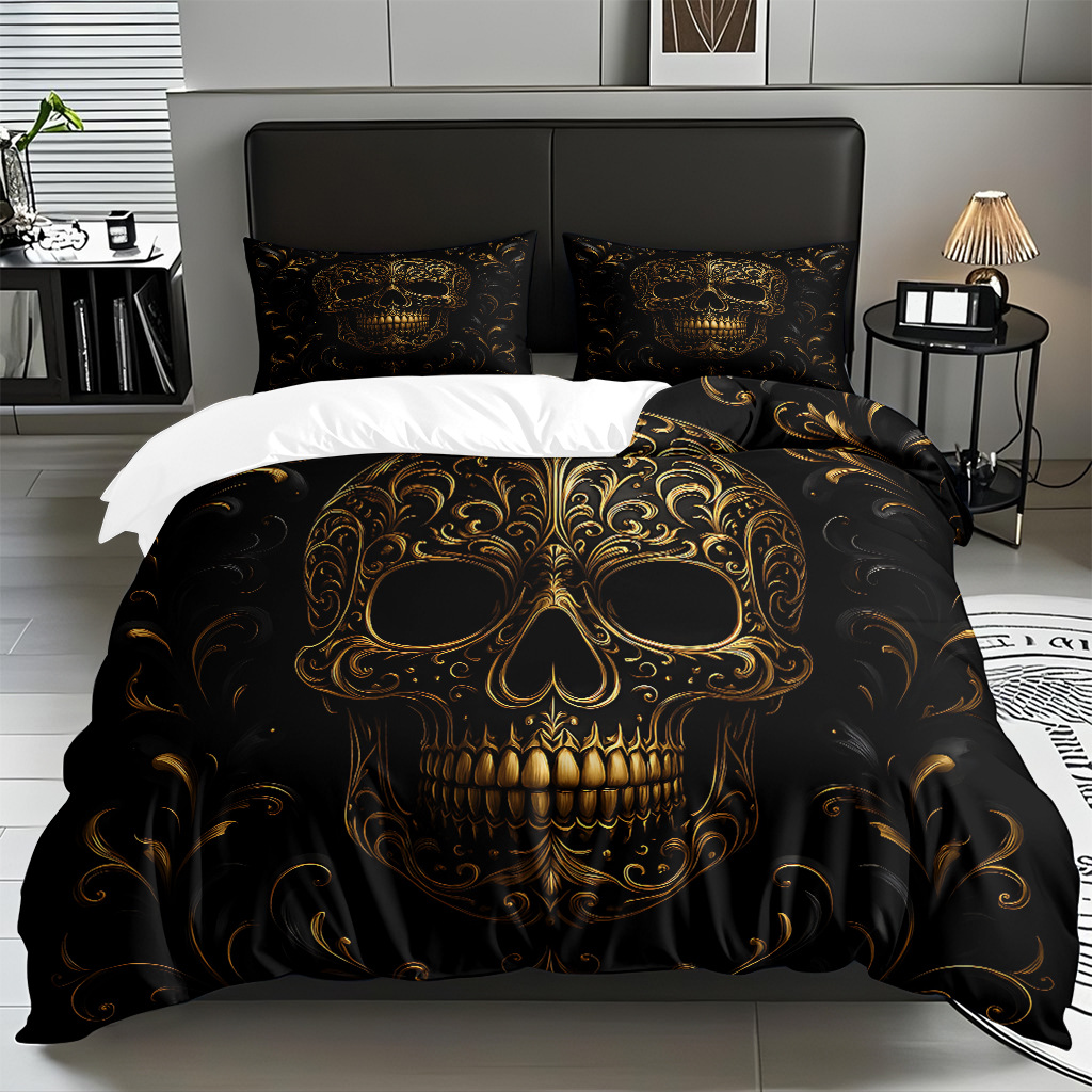 TEMU / JIT transfronterizo hogar cabeza de colcha impresa digital conjunto de edredón abrasivo fuente de ventilación fábrica directa