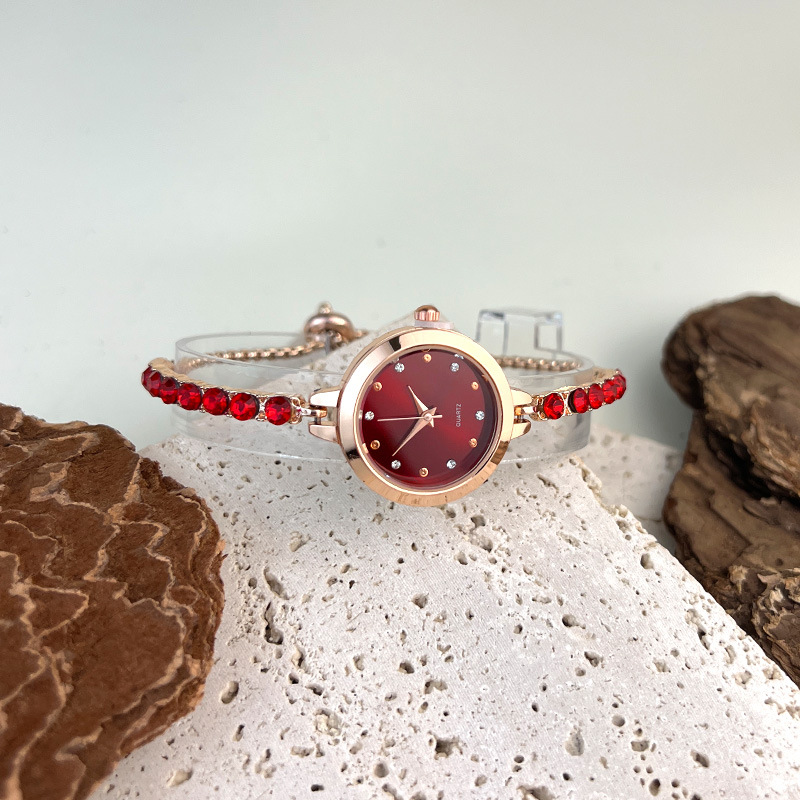 New Colorful Diamonds Style Bracelet with Free Adjustment Quartz Small and Exquisite Women's Watch_voghion.com