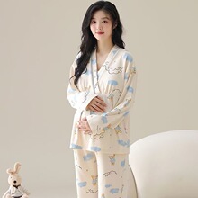 月子服睡衣新款带胸垫仿棉夏季薄款产后产妇孕妇春秋女待产哺乳装