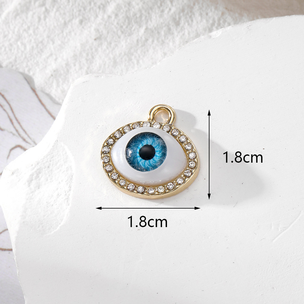 Plating Design 10 PCS/Package Alloy Beads Colorful Devil's Eye Eye Pendant DIY Jewelry Accessories Earrings Necklace