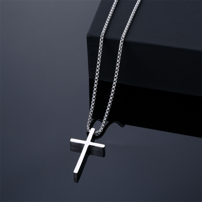 Fashion Cross Stainless Steel Titanium Steel Plating Pendant Necklace 1 Piece