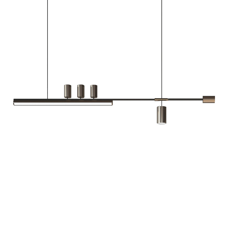 Diseñador minimalista italiano lámpara de comedor nórdica minimalista bar sala de estudio hotel de recepción larga línea candelabrada
