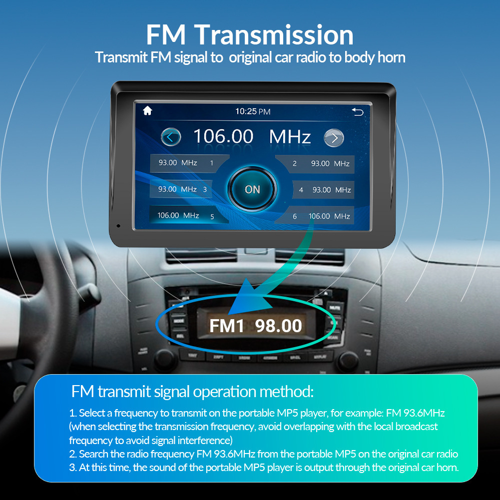 7-inch car MP5 portable interconnected wireless Carplay Android AUTO HD large screen PND car navigation