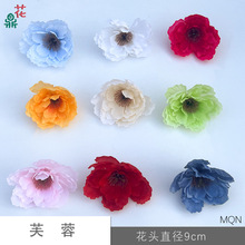 芙蓉花头 莲鹤牡丹花朵 DIY礼品盒材料配件绢花 厂家直销花材假花
