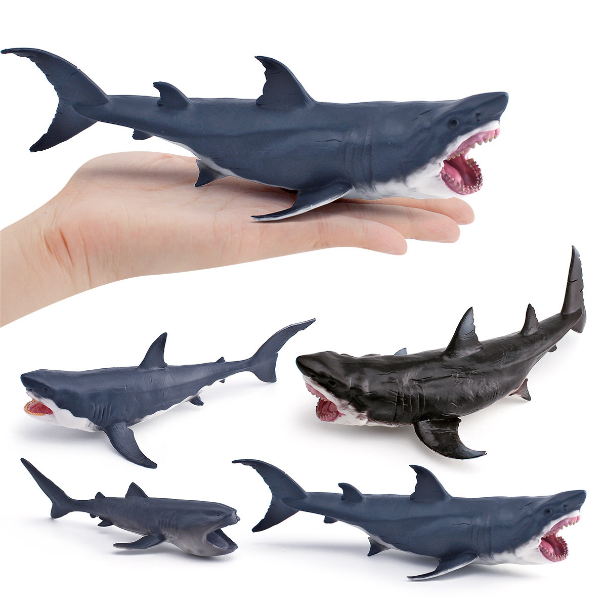 Simulación Marina animal gigante diente tiburón blanco tiburón espiral diente tiburón hueco modelo simulación Vida Marina adornos estáticos