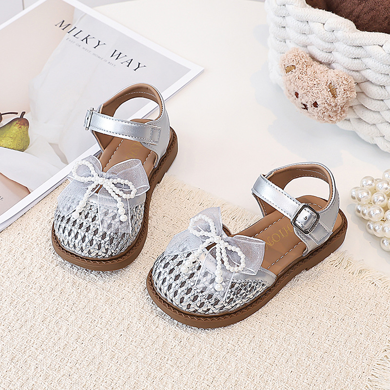 Zhongda Niang encaje arco trenzado sandalias agujeradas 2026 verano nuevos niños zapatos de playa zapatos princesa image 8