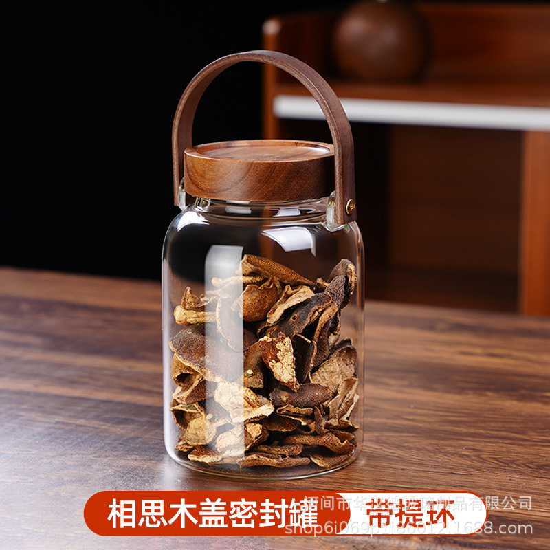 tanque de almacenamiento de cáscara de naranja con viga de elevación, tanque de sellado de vidrio de alto silicio de silicio, tanque de café, botella de vidrio de licor, jarra de té