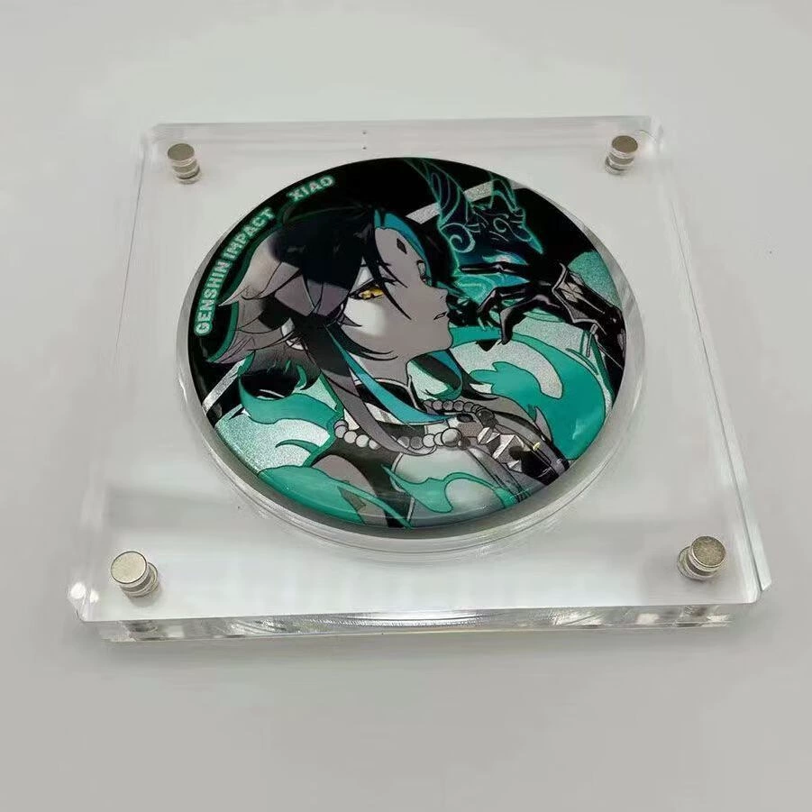 Оптовая продажа: акриловый бокс для хранения с жидким песком, витрина с магнитным креплением для карточек, аниме-значков и коллекционных карт.