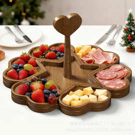 跨境木质干果盘新年派对装饰零食糖果盘开心果坚果盒奶酪熟食板