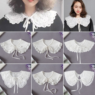 Summer Shawl Fake Collar for Women with Skirt, Lace Neckline Decoration, Sweater, Sweatshirt, T-Shirt, Lace Lapel