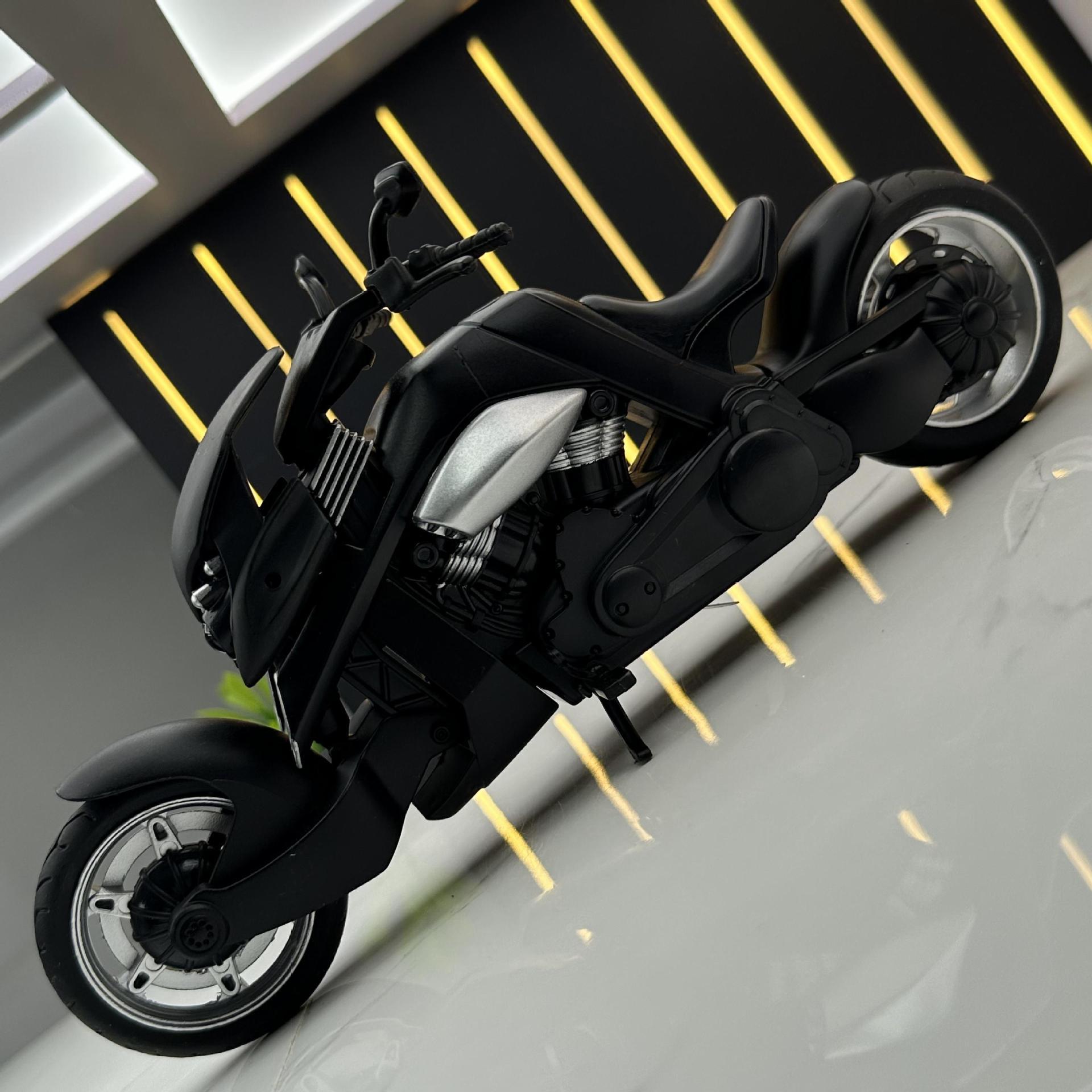 Huayi modelo de coche de aleación 1:12 Yamaha Tyrannosaurus motocicleta luz sonido juguete coche música modelo decoración colección