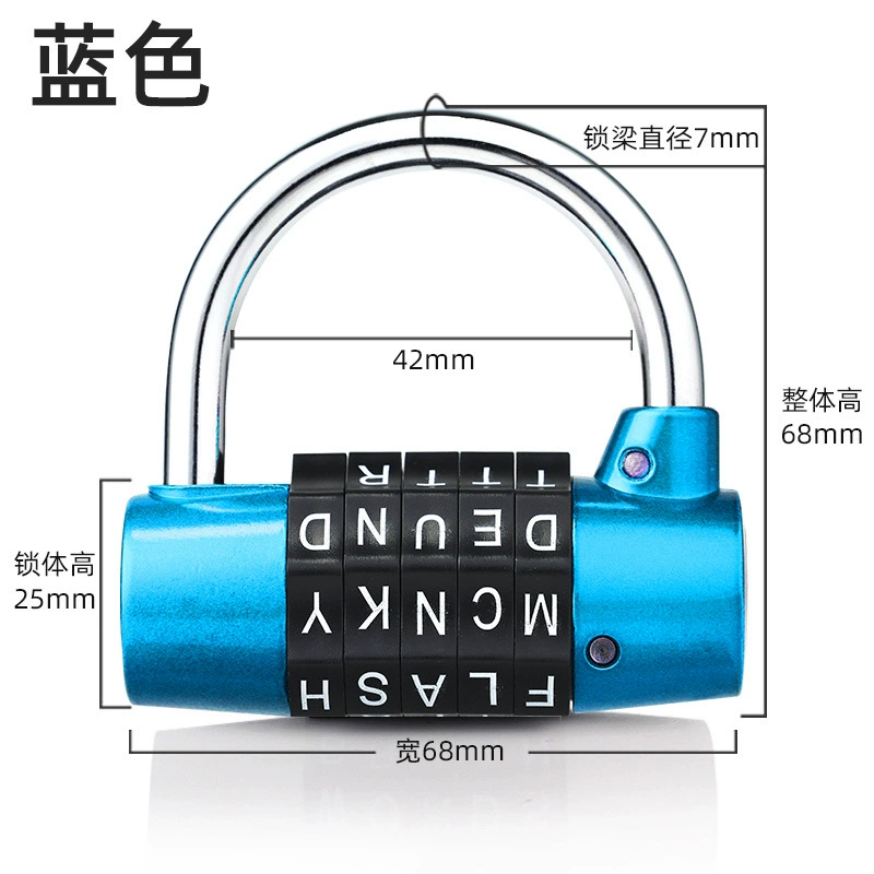 Zinche metal gym anti -theft window door 4 \ 5 turntable super knotting solid password alphabet lock