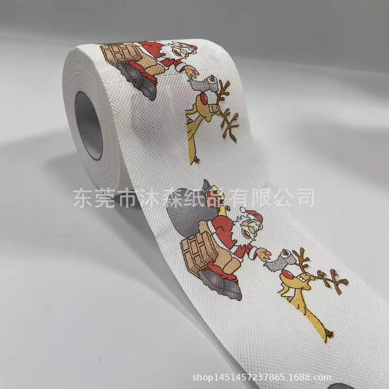 Factory Direct sales Christmas tissue Christmas pattern creative printing roll paper Christmas creative toilet paper Factory Direct sales Christmas tissue Christmas pattern creative printing roll paper Christmas creative toilet paper