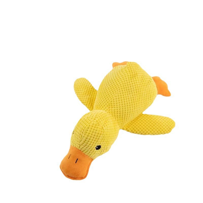 Juguete de pato para perros, compañero para dormir y entretenimiento, pequeño pato amarillo de peluche interactivo para perros pequeños y grandes.