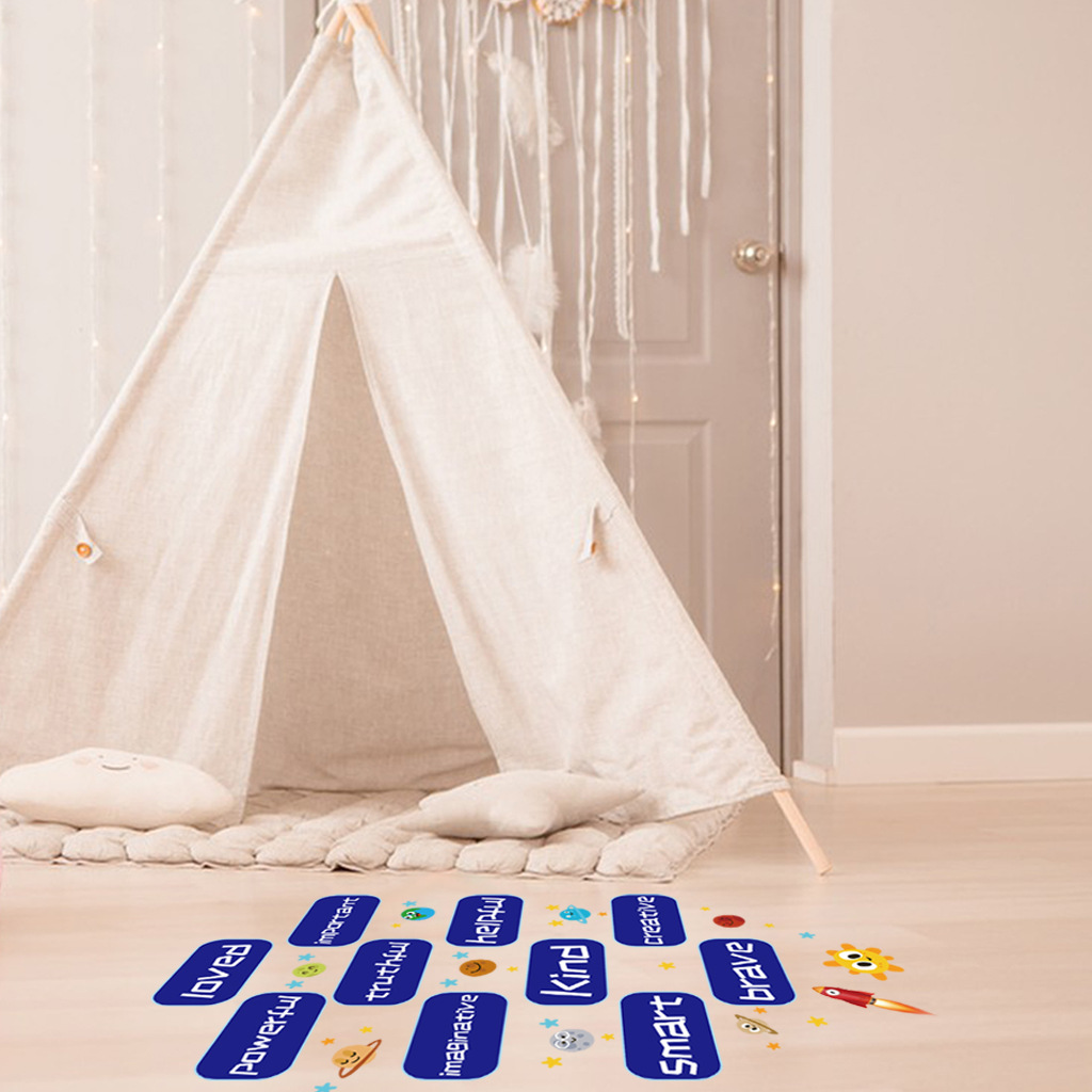 JS-N1140卡通英文星球游戏跳房子墙贴