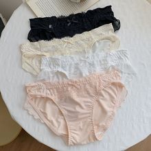 法式性感蕾丝蝴蝶结纯欲风透气少女士速干新款舒适低腰内裤女网纱