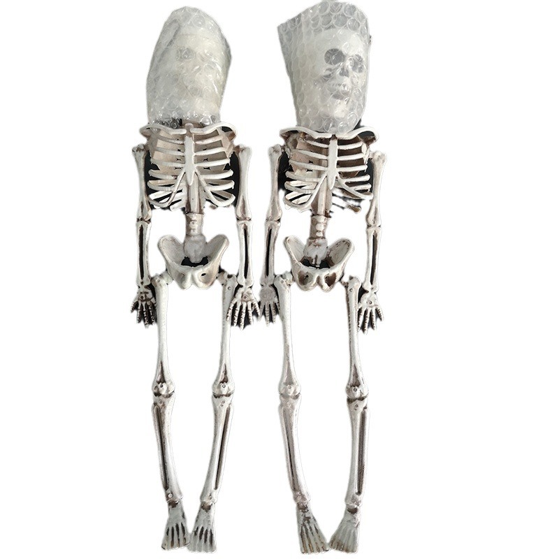 Halloween cráneo esqueleto fantasma casa bar decoración apoyos 40cm simulación Cuerpo Humano esqueleto de plástico colgante adornos
