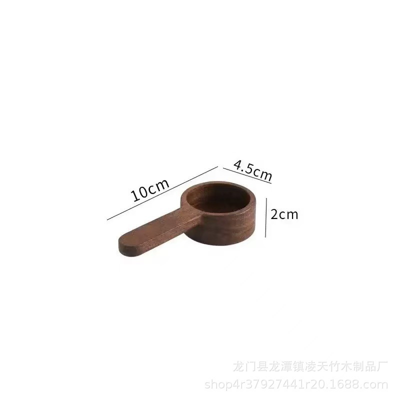 《跨境爆品》现货秒发木质量勺黑胡桃实木短柄咖啡勺咖啡粉定量|undefined