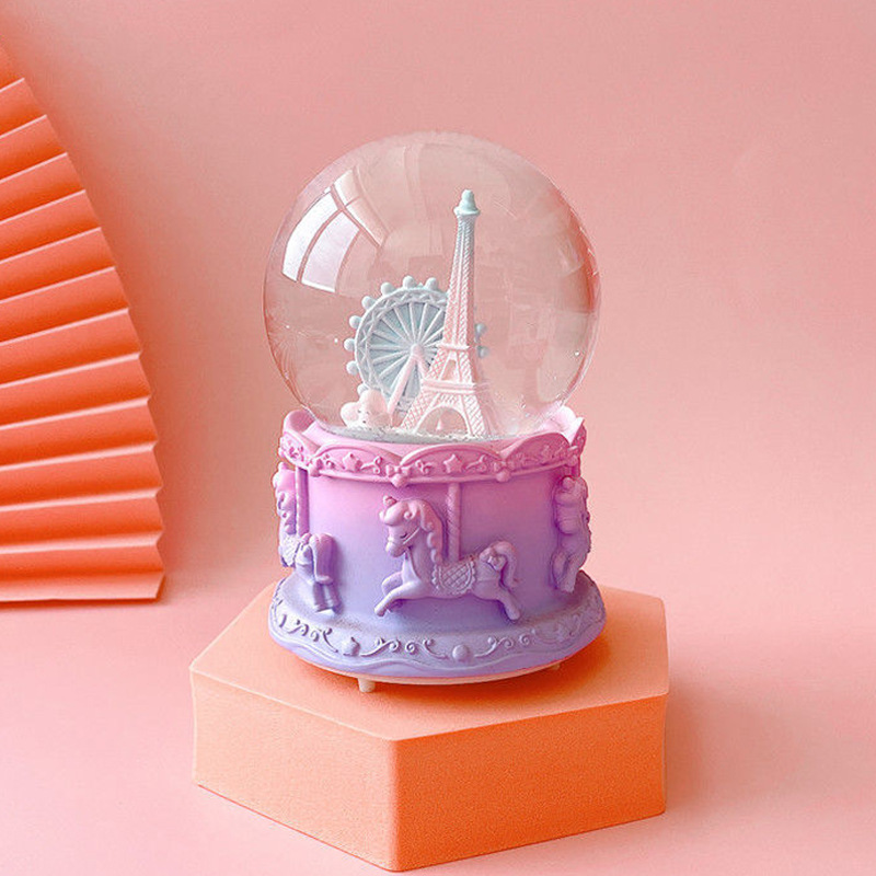 Carousel Crystal Ball Music Box Glowing Birthday Gift for Girls 8-Track Music Box for Children, Best Friend Gift, Graduation Gift