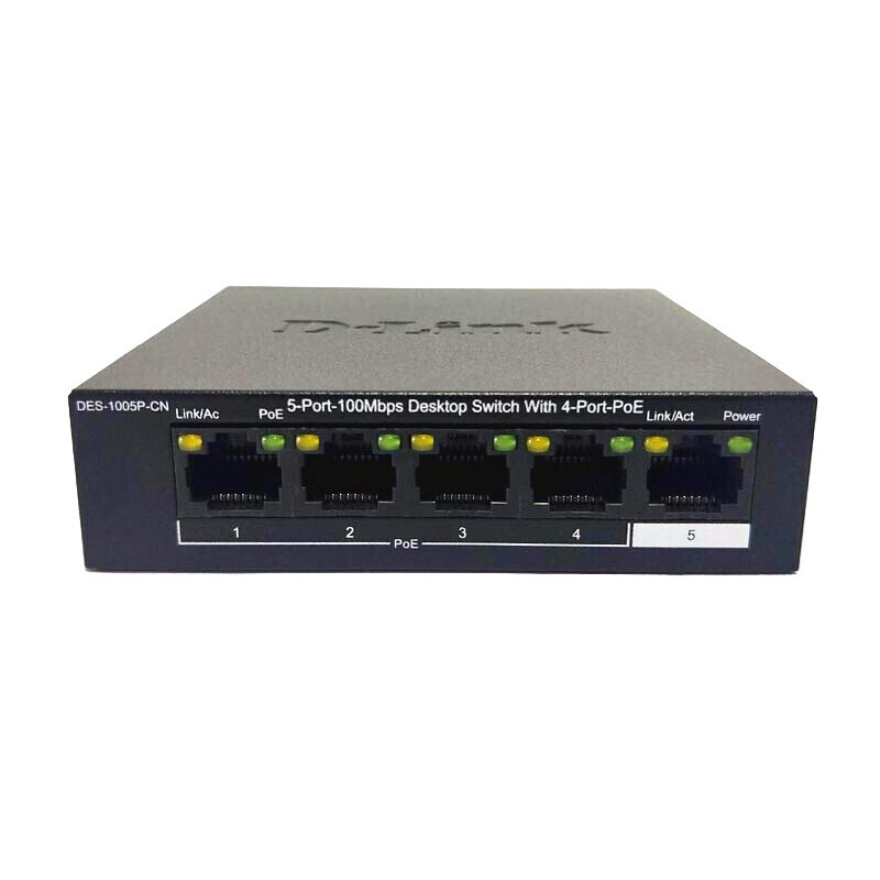 友讯（D-Link）DES-1005P-CN  5口百兆非网管48V标准PoE交换机 AP