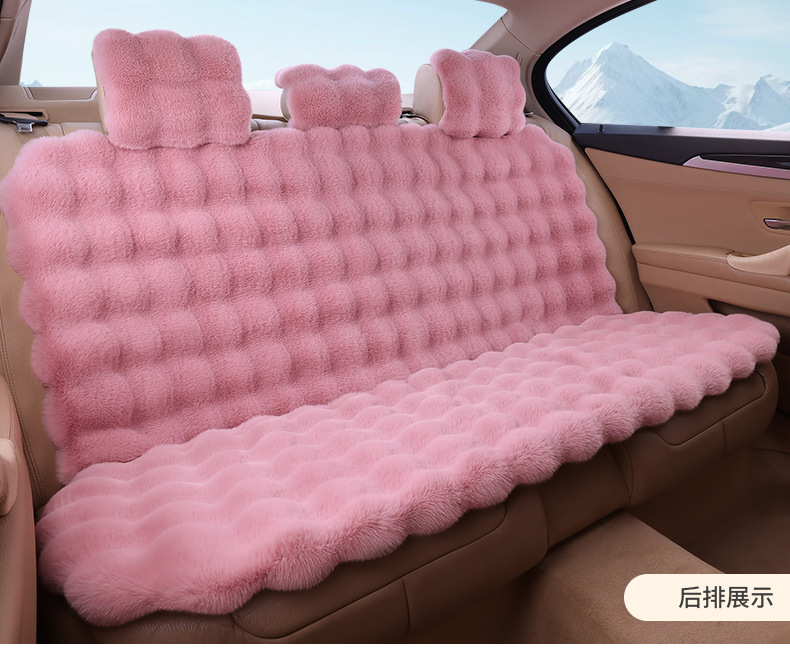 Winter Thickeneded Car Plush Seat Cushion, Universal Single-Piece Rear Non-Shedding Car Seat Cushion Seat Cover for Winter
