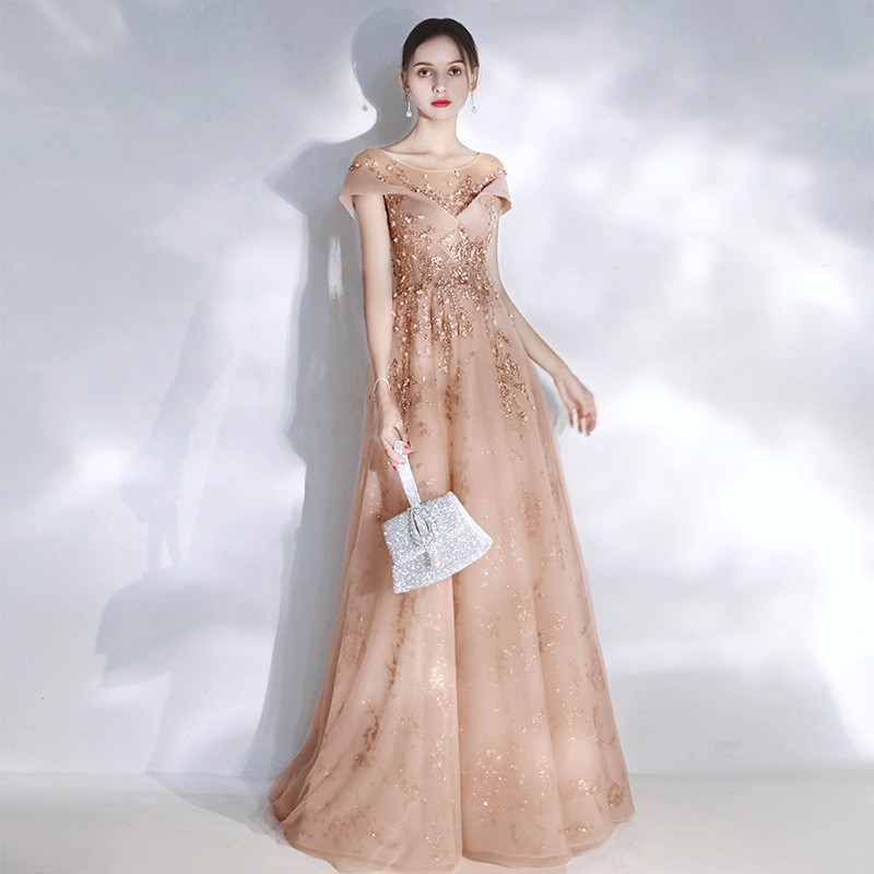 Women's Elegant Evening Gown Birthday Sequin Simple Stylish Perfect For Hostess Annual Meetings New Style Wedding Party Wear_ecoleips.com