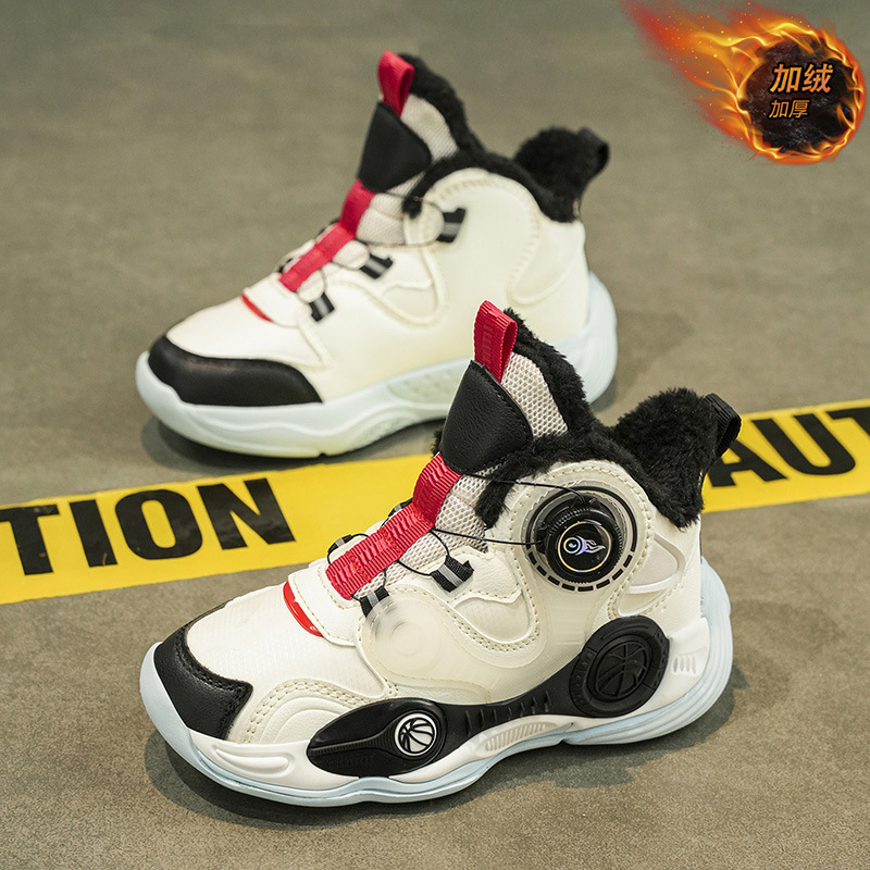 Zapatos de baloncesto para niños 2025 nuevo otoño invierno cuero zapatos de corrida para niños entrenamiento antideslizante amortiguación