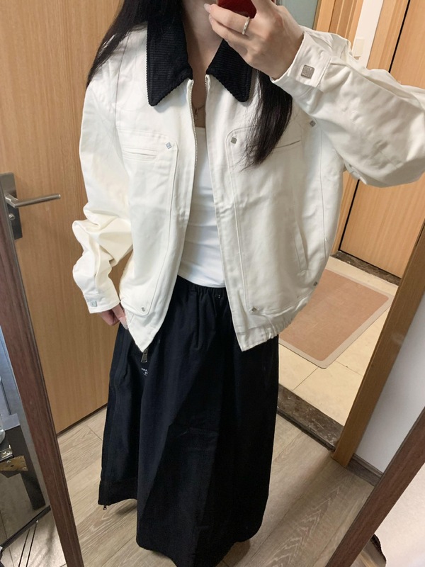 复古巴恩风翻领夹克外套女秋季新款宽松小个子初秋穿搭工装上衣潮|undefined