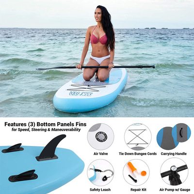 成人水上sup冲浪板桨板 水上充气pvc冲浪板充气桨板|ru