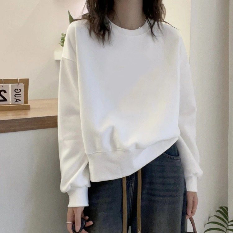 穿不腻闭眼入今年流行咖啡色圆领女卫衣短款秋冬女2025新款加绒|undefined
