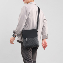 跨境大容量男单肩包斜款 翻盖男款斜挎包商务邮差包方形男士包包