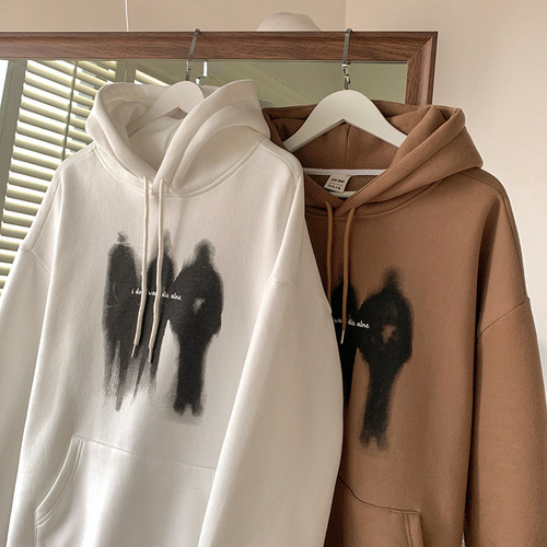 Hooded sweatshirt men's trendy brand hip-hop American oversize high street couple heavy hoodie youth jacket autumn and winter