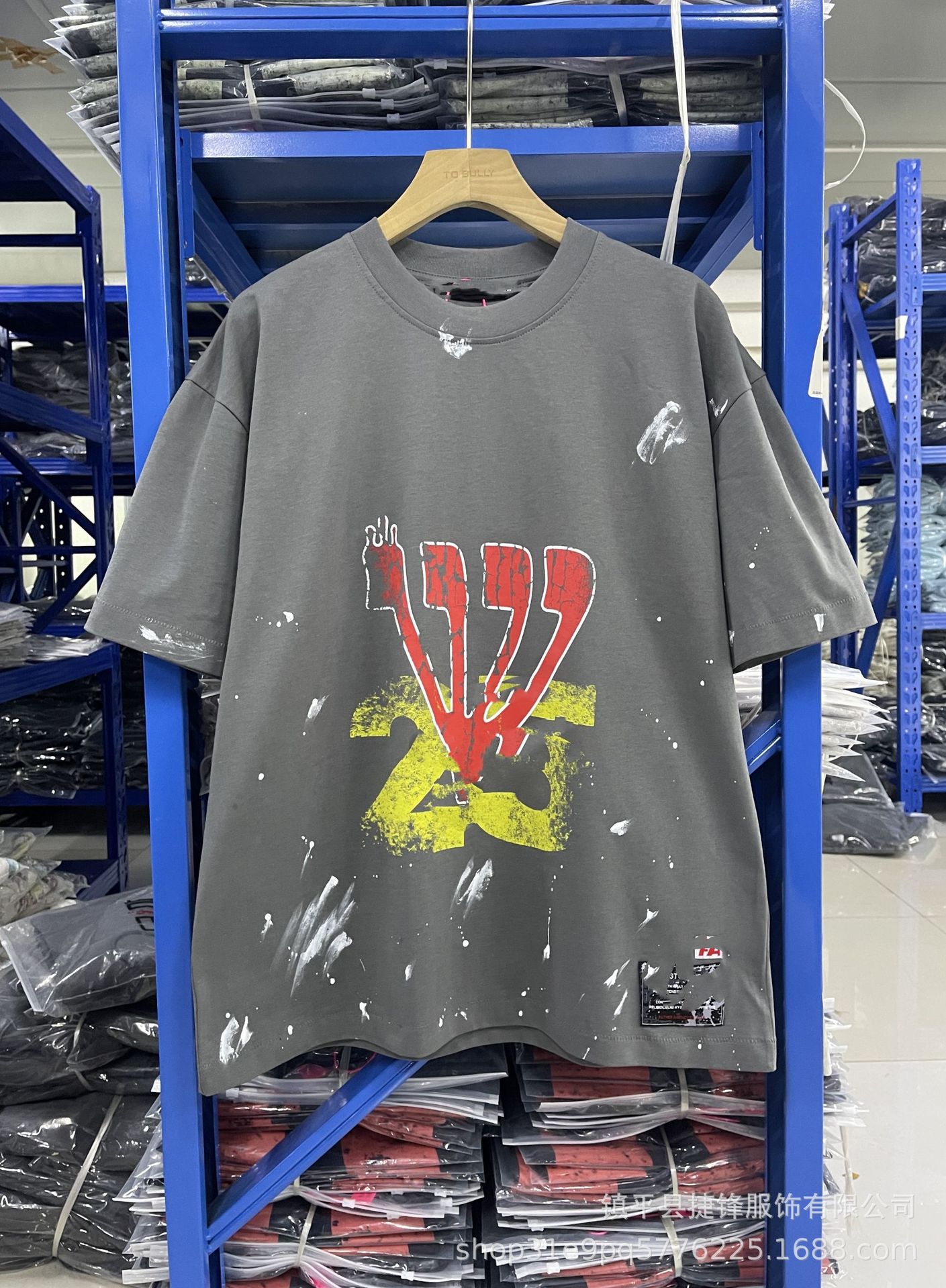 クロスボーダーの新型欧米のファッションブランドのレトロな水洗いは古い落書きをします。