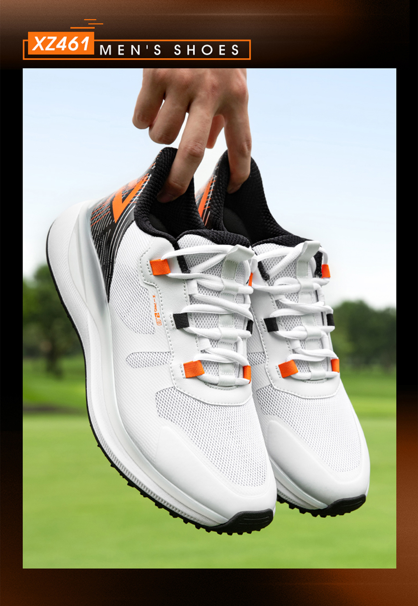 Giày golf nam PGM đế EVA đàn hồi cao, đinh chống trượt, thoáng khí — XZ461-Phong Mang Trắng [Đế giữa EVA đàn hồi cao/Đinh giày chống trượt bên bằng sáng chế/Mặt giày thoáng khí tản nhiệt] XZ461 chi tiết 11