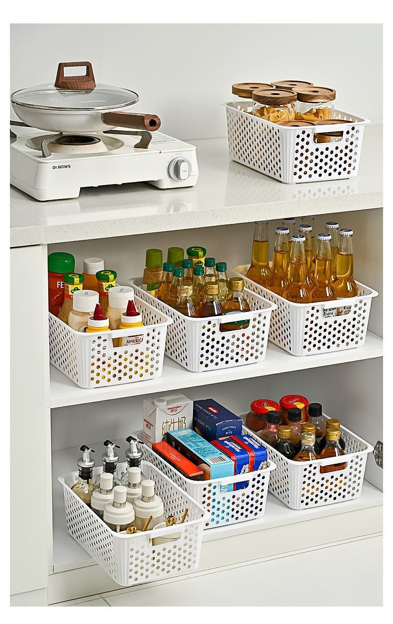 Miscellaneous storage basket snack toy organizer box household plastic storage box kitchen cabinet basket desktop storage basket