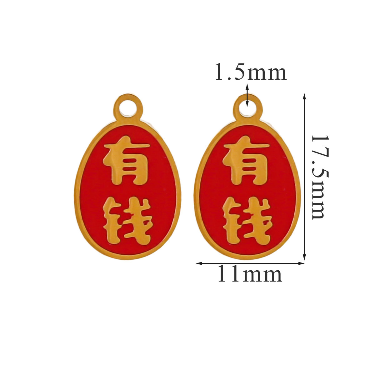 Acero inoxidable decoración de Año Nuevo colgante colgante colgante joyería DIY accesorios felicitaciones aretes collares ricos