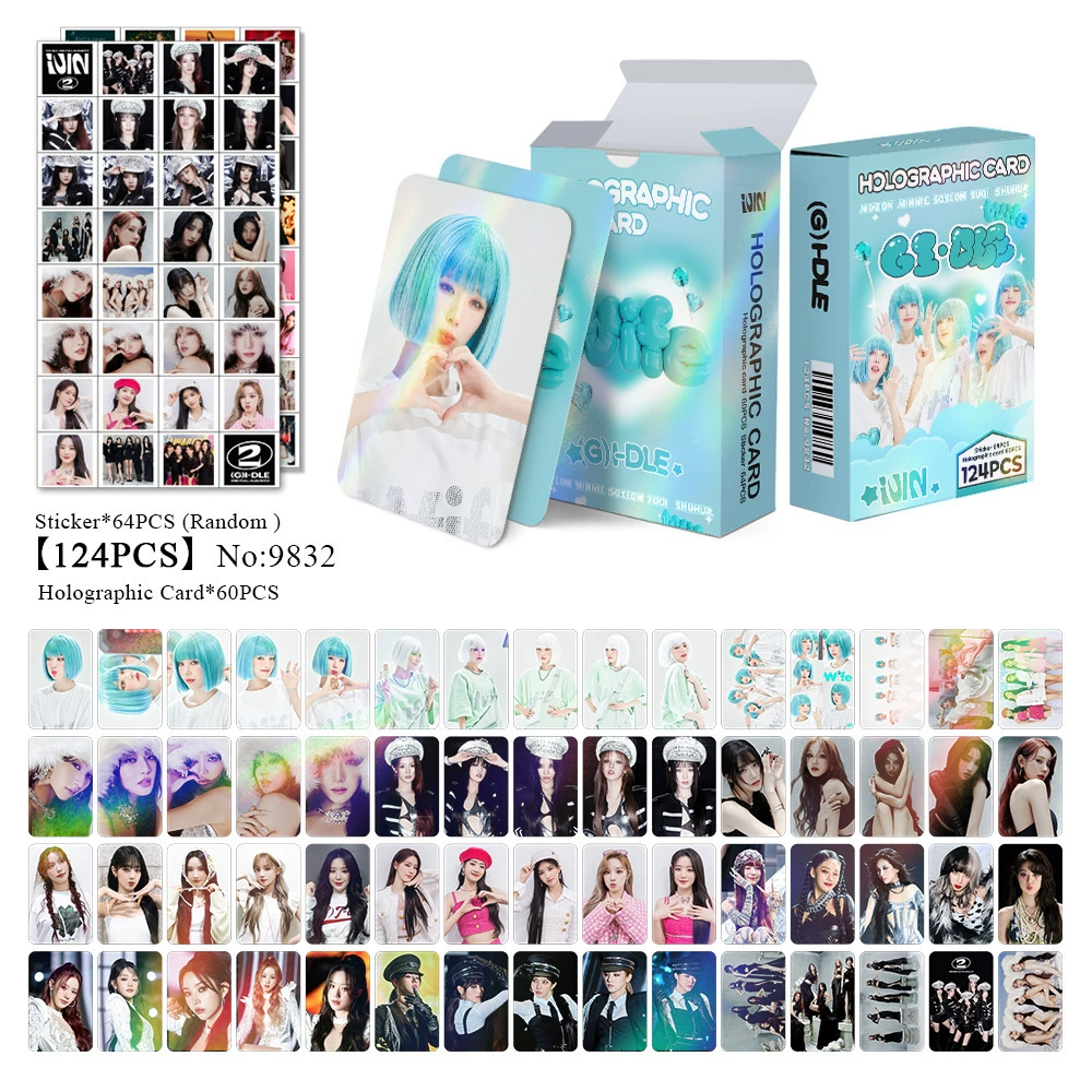 New Model Exclusively for Foreign Trade: 124 Holographic Cards, Total Chain Gidle Str Bptwice Celebrity Merchandise Lomo Small Cards