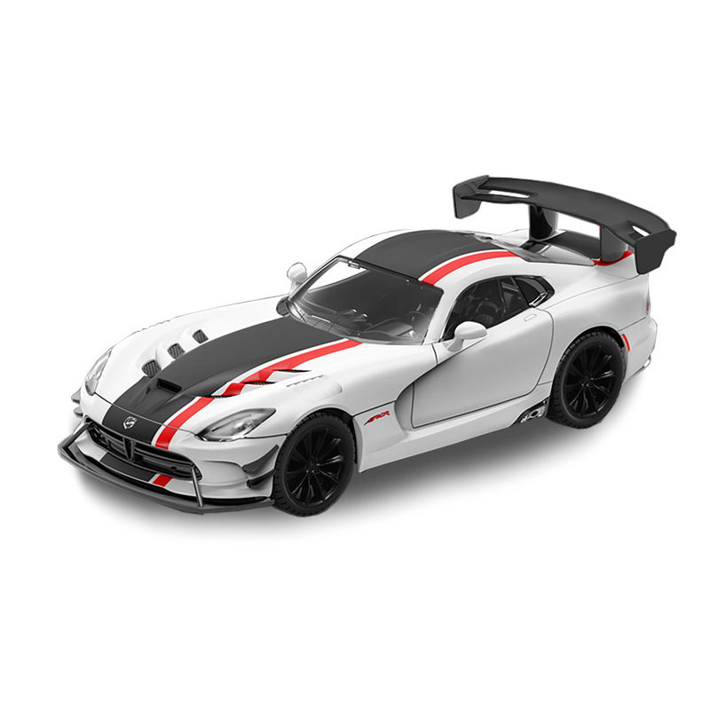 1:24 Dodge Viper Alloy Racing Model Pull Back Sound Effect Racing Club Display Boy Toy Ornaments