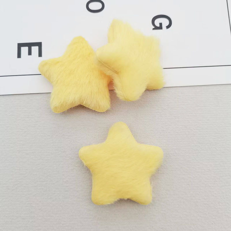 新款双面5cm毛绒五角星饰品配件衣服帽子diy星星辅料发夹头饰材料|undefined