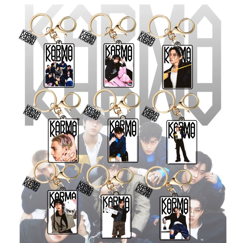 Акриловый брелок STRAY KIDS KARMA, 42×65 мм, золотое кольцо, коллекционный