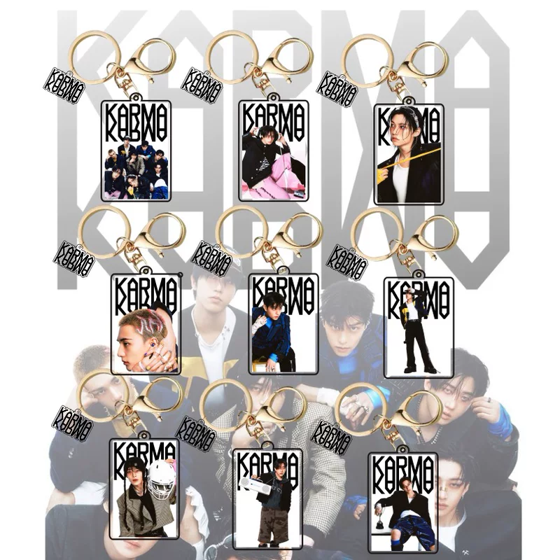 Акриловый брелок STRAY KIDS KARMA, 42×65 мм, золотое кольцо, коллекционный