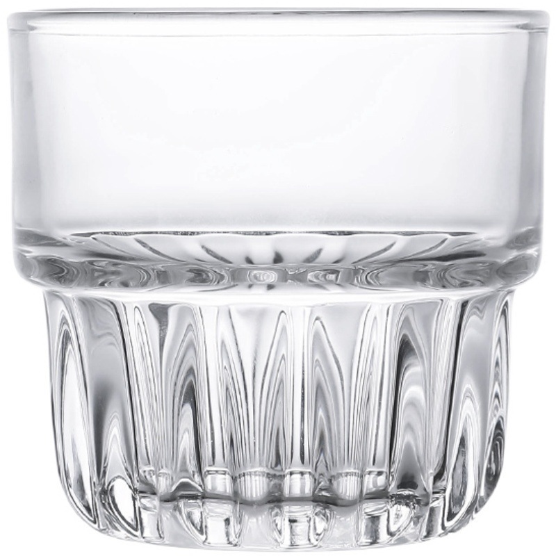 Retro casero americano taza de café helado transparente fría extracción de vidrio latte taza pequeña taza de agua de bebida se puede laminar en