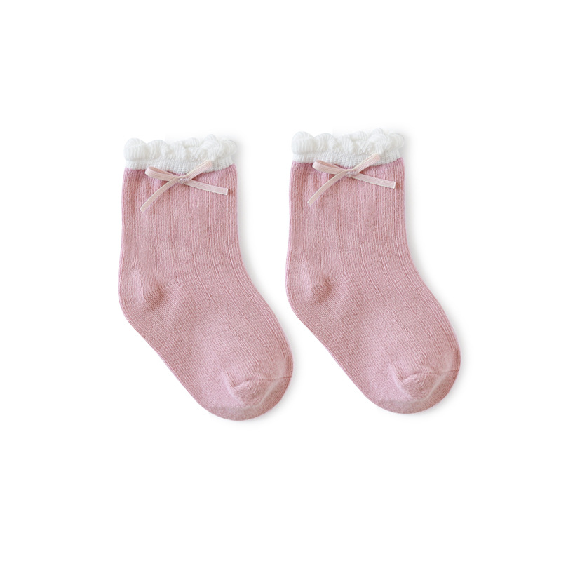 21 primavera y otoño nuevo bebé calcetines princesa encaje bebé calcetines peinado algodón hija calcetines de los niños sin hueso calcetines sueltos