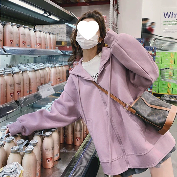Taro Purple Purgas Person Sleeve Spring and Autumn Thin