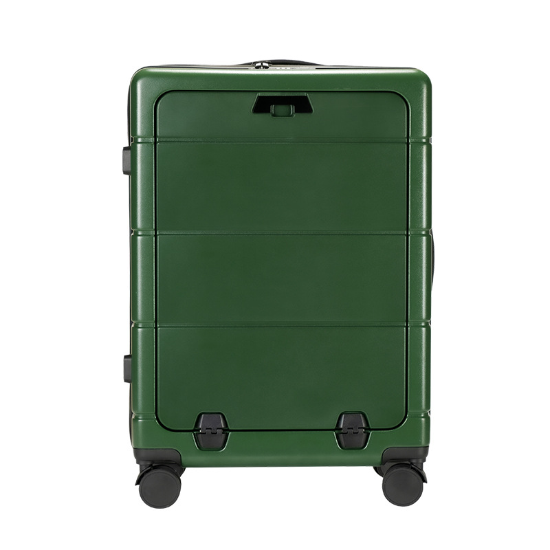 Equipaje de cubierta abierta frontal multifuncional recargable para mujer Estuche de carro de negocios de 20 pulgadas para hombre maleta de embarque ligera 24